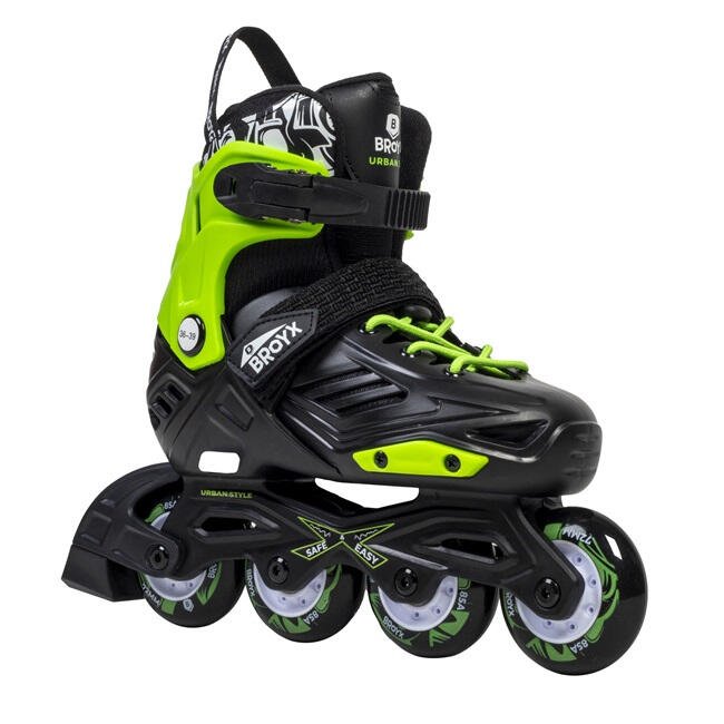 BROYX ADJUSTABLE FREERIDE INLINE SKATES URBAN 300 GREEN